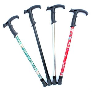 Bastones de Senderismo Ajustables de Aleación de Aluminio, Bastones Telescópicos de Dos Secciones para Uso en Exteriores por Personas Mayores, Impresos en Rojo, Verde, Negro y Plateado - Product Image 1