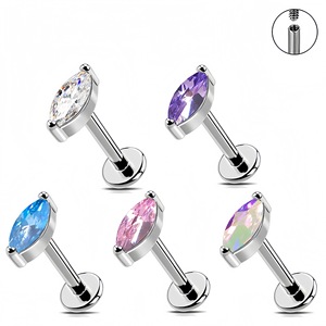 Pendientes de Titanio con Zirconia en Forma de Gota, Engaste de Puntas, Joyería para Uso Diario - Product Image 4