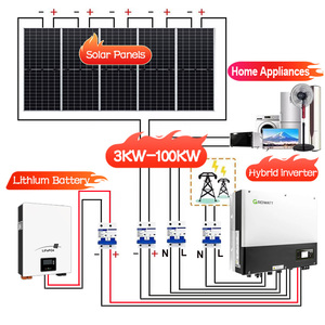 Paneles Solares de 5kW 10kW 20kW 30kW 50kW con Batería e Inversor, Kit Completo de Sistema de Energía Solar Híbrido <span class=keywords><strong>para</strong></span> el Hogar - Product Image 2