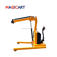 Mini grue électrique de sol Magicart, grue rotative à 360 degrés, grue mobile hydraulique de sol 2T pour la manutention des matériaux