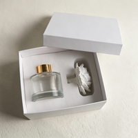 Diffuseur d'huiles essentielles en céramique parfumée, pierre aromatique, fleur en porcelaine faite à la main, bouteille en verre 100 ml, parfum d'ambiance pour la maison