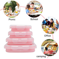 Lot de boîtes repas pliables en silicone personnalisables pour la vente en gros