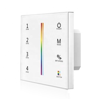 AC85-265V mural DMX blanc CCT RGB RGBW RGBCCT LED contrôleur d'écran tactile 4 zones DMX512 RGB contrôleur télécommande