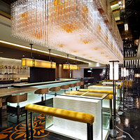 Lustre suspendu moderne sur mesure ANNO en tubes de verre, éclairage LED pour projet de salle de bal d'hôtel