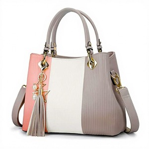 Sacs à main en cuir véritable pour femmes, sacs à main à la mode avec deux sangles croisées, grande capacité, légers, durables, fermeture éclair étanche - Product Image 3