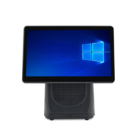 Caja Registradora POS de Doble Pantalla de 15.6 Pulgadas con Sistema Windows 10, Impresora Integrada de 58 mm / 80 mm, Bluetooth / WiFi para Comercio Minorista