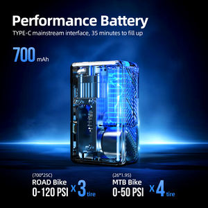 CYCLAMI NOUVEAU Mini pompe à vélo électrique 130PSI affichage numérique gonfleur portable Presta Schrader Valve pour vtt pneus de vélo de route - Product Image 5