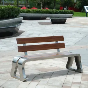 MARTES LK01 New Design Outdoor Patio Benches For Garden Street Park Solid Wood And Metal Material Public Setting Benches Chair
