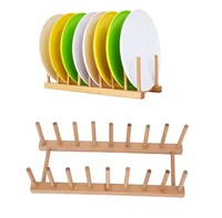 Séchoir à vaisselle en bambou pour cuisine, égouttoir, organisateur pour assiette, bol, tasse, livre, couvercle, planche à découper