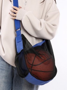 Sac de sport en maille à fermeture éclair pour <span class=keywords><strong>femme</strong></span>, portable à une épaule, pour le transport de ballons de volley-ball, de <span class=keywords><strong>basket</strong></span>-ball et de football, idéal pour les étudiants - Product Image 2