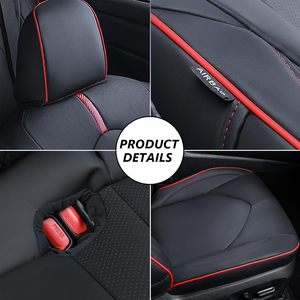Set completo personalizzato di lusso <span class=keywords><strong>in</strong></span> <span class=keywords><strong>pelle</strong></span> impermeabile <span class=keywords><strong>coprisedili</strong></span> per auto nero e rosso speciale per Toyota per Camry - Product Image 6