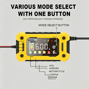 Chargeur de <span class=keywords><strong>batterie</strong></span> de voiture intelligent à <span class=keywords><strong>charge</strong></span> rapide 12V 6A, chargeur et mainteneur de <span class=keywords><strong>batterie</strong></span> automatique pour voiture, camion, bateau, camping-car, <span class=keywords><strong>moto</strong></span> - Product Image 5