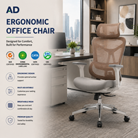 Silla de Oficina Ergonómica de Respaldo Alto con Reposacabezas, Soporte Lumbar Ajustable, Silla de Malla para Computadora para Espacio de Trabajo Moderno