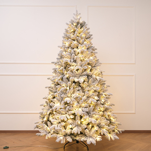 PE+PVC Snow <b>Lighted</b> Warm White String Lights Flocked Artificial Christmas <b>Tree</b> Indoor Decoration - Product Image 1