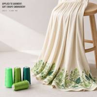 Fil à broder en coton pour machine 32S 2 plis 297 couleurs 3000 yards pour chemise, blouse, textile de maison