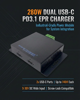 Chargeur double USB Type-C PD3.1 LNLEE 280W EPR 28V 140W par port, entrée DC 9-30V, charge rapide Buck-Boost
