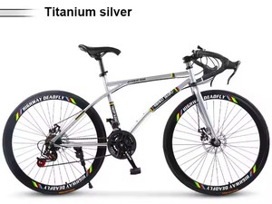 Bicicletta da Strada per Adulti di Alta Gamma a Scatto Fisso con Freni a Disco, 21 Velocità, <span class=keywords><strong>Manubrio</strong></span> Curvo per Mountain Bike - Product Image 2