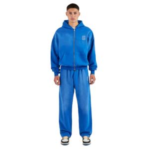 Survêtements personnalisés pour hommes, ensembles de jogging de haute qualité, bleu roi délavé, avec logo brodé sur mesure, fabrication de survêtements - Product Image 1