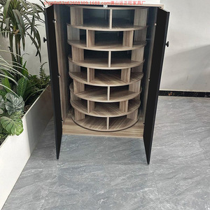 Scarpiera Girevole Salvaspazio Multistrato Portatile per Soggiorno, Mobile Contenitore in <span class=keywords><strong>Legno</strong></span> da Terra o da Ingresso - Product Image 4
