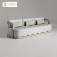 Ensemble de canapé et table basse en teck moderne et confortable pour cour et appartement
