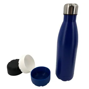 17oz Vacuum Flasks Cola Shape Fitness Thermo Sports Bottle Silicone boots Stainless Steel Water Bottle Silicone sleeve