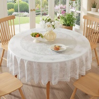 Nappe jetable en PVC tissé, imperméable et résistante à l'huile, style moderne, diamètre 150 cm, motif imprimé personnalisable pour usine