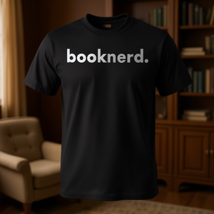 Camiseta Book Nerd Negra de Algodón Unisex con Cuello Redondo y Manga Corta para Adultos, Diseño Minimalista, Regreso a Clases/Graduación, Impresión Serigráfica - Product Image 3
