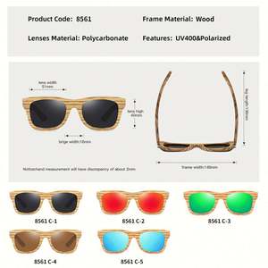 Gafas de Sol Cuadradas de Madera con Bisagras Metálicas y Logotipo Personalizado al por Mayor, Gafas de Sol Polarizadas de Madera de Zebra para Hombre y Mujer - Product Image 3