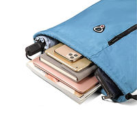 Sac à dos de sport personnalisé en gros avec cordon de serrage, léger, imperméable, en polyester, pour le rangement des vêtements, sac de plage en maille