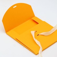 Enveloppes d'emballage en papier pliables personnalisées avec logo pour foulards en soie en gros, avec ruban