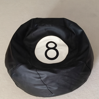 Housse de canapé/pouf géant en cuir PU personnalisé, forme billard, pour salon, idéal pour le café, la détente et le rangement d'animaux en peluche