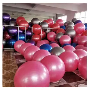 Ballon de yoga personnalisé noir PVC de haute qualité 45cm 55cm 65cm 75cm 85cm 95cm Ballon de fitness écologique pour exercices de pilates