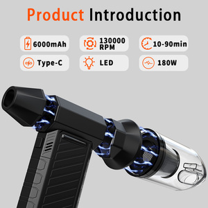 Soplador de Aire de Alta Velocidad de 130000 RPM con Pantalla LED Digital e Iluminación, para Uso en el Hogar y la Oficina, Limpieza de <span class=keywords><strong>PC</strong></span> y Sofá - Product Image 2