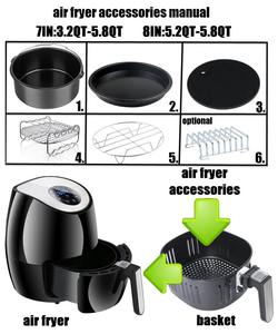 Juego de Revestimientos para Freidora de Aire de Acero Inoxidable al por Mayor, Aptos para Alimentos, Antiadherentes, Accesorios para Horno - Product Image 2