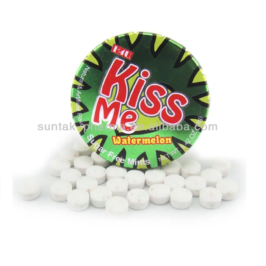 Manufacture Healthy Snacks Watermelon Tablet Sweets Hard Candy Flavorful Breath Sugar-free Fresh Mints