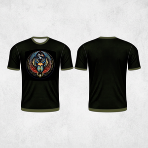 T-shirt décontracté pour homme en tissu éponge 95% coton 5% élasthanne, coupe classique, avec impression personnalisée - Product Image 1