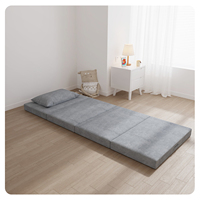 Matelas pliable en mousse à mémoire de forme moderne à quatre plis, housse lavable, fond antidérapant, meubles de maison confortables pour voiture d'appartement