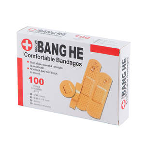 100 STUKS Ademende, waterdichte pleisters Flexibele stoffen verbanden met 24-uurs comfortabele bescherming voor dagelijkse kleine snijwonden - Product Image 1