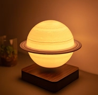 Regalo de Navidad para Niños, Lámpara de Noche Novedosa con Impresión 3D, Levitación Magnética, LED de 12 cm, Control Táctil, Regulable, Luna Blanca, para Sala de Estar