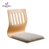 Sofá Tatami Individual sin Patas con Respaldo para Dormitorio, Silla Japonesa de Suelo con Cojín