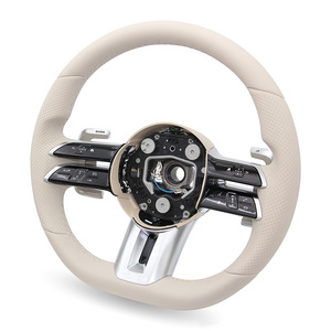 Volante de Cuero Negro Personalizado para Mercedes Benz <span class=keywords><strong>Amg</strong></span> C300 W164 W204 W222 W292 - Product Image 2