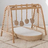Paniers à langer Moïse avec matelas, tapis à couches, poignée en corde de coton, paniers à langer pour bébé en rotin, osier et jonc de mer tressé