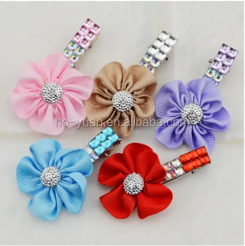 Wholesale New Best-selling Cute Kids Hairpin Fabric Flower Purple Hairpin Set Cute Hair Accessories For Kids