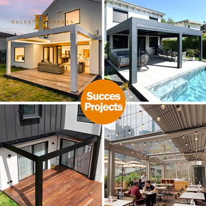 <span class=keywords><strong>Prix</strong></span> d'usine Persiennes de toit intelligentes de luxe Gazebo Jardin Pergolas de toit motorisées rétractables en aluminium résistantes aux intempéries - Product Image 2