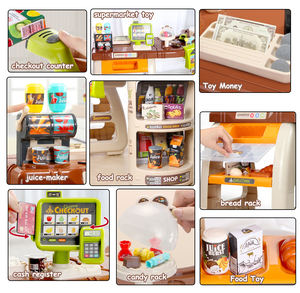 Jouets de supermarché pour enfants, <span class=keywords><strong>caisse</strong></span> <span class=keywords><strong>enregistreuse</strong></span> de jeu d'imitation avec divers accessoires - Product Image 5