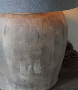 <b>Antique</b> Lamp <b>Table</b> Handmade Chinese Terracotta Lamp Unique Design Deep Dark Shade Each Lamp Has Its Own Character - Product Image 2