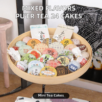 Mini-pains de thé Pu'er aux saveurs mélangées du Yunnan, Chine, thé compressé avec fleurs