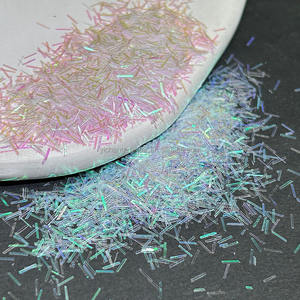 Venta al por mayor barra Rosa Shred Shape Glitters holográfica Tinsel Strip Glitter para vasos de epoxi - Product Image 4