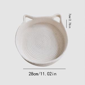 Hand Woven Cotton Rope Pet Toy <b>Storage</b> Basket Desktop <b>Storage</b> Frame Keys Snacks Fabric Organizer for Pet Miscellaneous - Product Image 5
