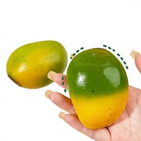 Jouet anti-stress créatif en TPR changeant de couleur, en forme de mangue, souple et à récupération lente, personnalisable OEM pour cadeaux